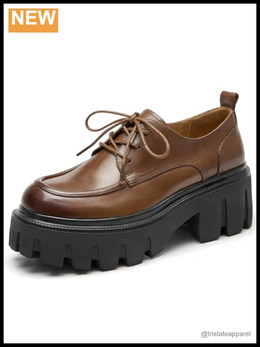 Leather Platform Oxfords Chunky Lug Sole Dress Shoes